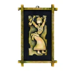 TeeraBengali Baul Folk Art Wall Decor with Rustic Wooden Border (25X30 cm)