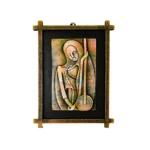 Terracota Mira Bai Folk Art Wall Decor, Ethnic Indian Handcrafted Artwork,28X44 cm