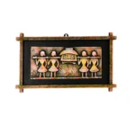 Handcrafted Terracota Doli Artwork with Decorative Wooden Frame ,28X38 cm