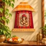 Terracotta Ganesha Wall Hanging Décor( 17X15 cm) | Traditional Handmade Indian Art for Home, Living Room, Pooja Room and Mandir Decoration - Image 4