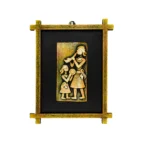 Terracota Folk Art Wall Hanging with Wooden Frame, Traditional Indian Home Decor (25X30 cm)