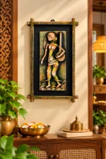 Terracota Traditional Singer Wall Art, Rustic Indian Cultural Artwork (28X44 cm) - Image 4