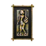 Terracota Traditional Singer Wall Art, Rustic Indian Cultural Artwork (28X44 cm)