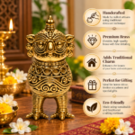 Ornate Golden Bird Figurine for Ethnic and Traditional Home Décor,5in X 4in - Image 5