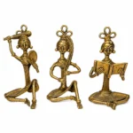 Golden Tribal Musician Figurines Set of 3 for Artistic Home Décor ,3in