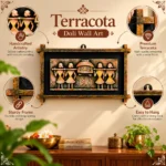 Handcrafted Terracota Doli Artwork with Decorative Wooden Frame ,28X38 cm - Image 4