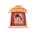 Teracota Wall Décor Mandir Hanging Rajasthani Couple Red | Traditional Indian Ethnic Wall Art for Home, Living Room, Pooja Room and Entrance Decoration( 17X15 cm)