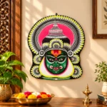 Unique Green Kathakali Mask Wall Decor for Ethnic Interior Styling - Image 2