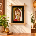 Teracota Wall Décor Cross Frame (Badhu) | Traditional Indian Ethnic Wall Art for Living Room, Bedroom, Office and Home Decoration 8X11 cm - Image 3