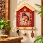 Teracota Wall Key Hanger Couple Design | Traditional Handmade Key Holder with 3 Hooks for Home Entrance, Living Room, Office and Wall Décor 28X20 cm - Image 5