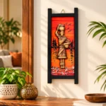 Teracota Wall Décor Tray Frame (Lady with Pot) | Traditional Indian Ethnic Wall Art for Living Room, Bedroom, Office and Home Decoration 25X10 cm - Image 2