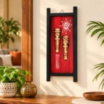 Teracota Wall Décor Tray Frame Mask Abstract Red | Traditional Indian Ethnic Wall Art for Living Room, Bedroom, Office and Home Decoration | (25X10 cm) - Image 5